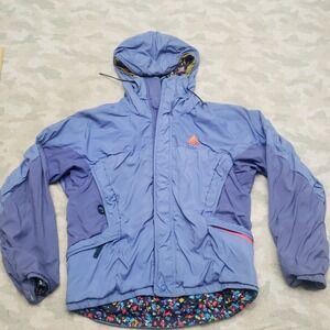 Vintage Nike ACG Jacket Womens Medium Blue Full Zip Hooded Long Sleeve